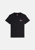 TOMMY JEANS T-shirt a manica corta nera da uomo con logo frontale DM0DM22538 BDS TOMMY JEANS 