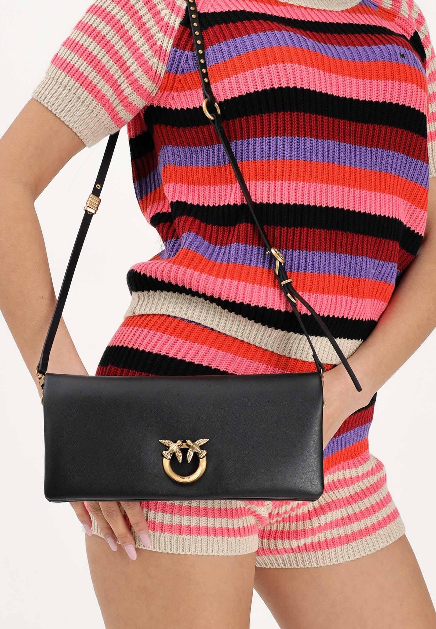 PINKO Borsa a tracolla Love Bag Click Soft Horizontal nera da donna 106022A0QO Z99Q PINKO 