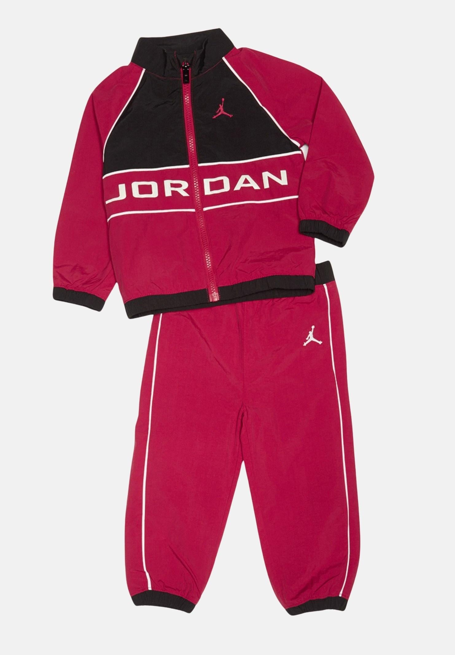 JORDAN Tuta WIND BREAKER PIPING rossa per bambino e bambina 95D763 R78 JORDAN 