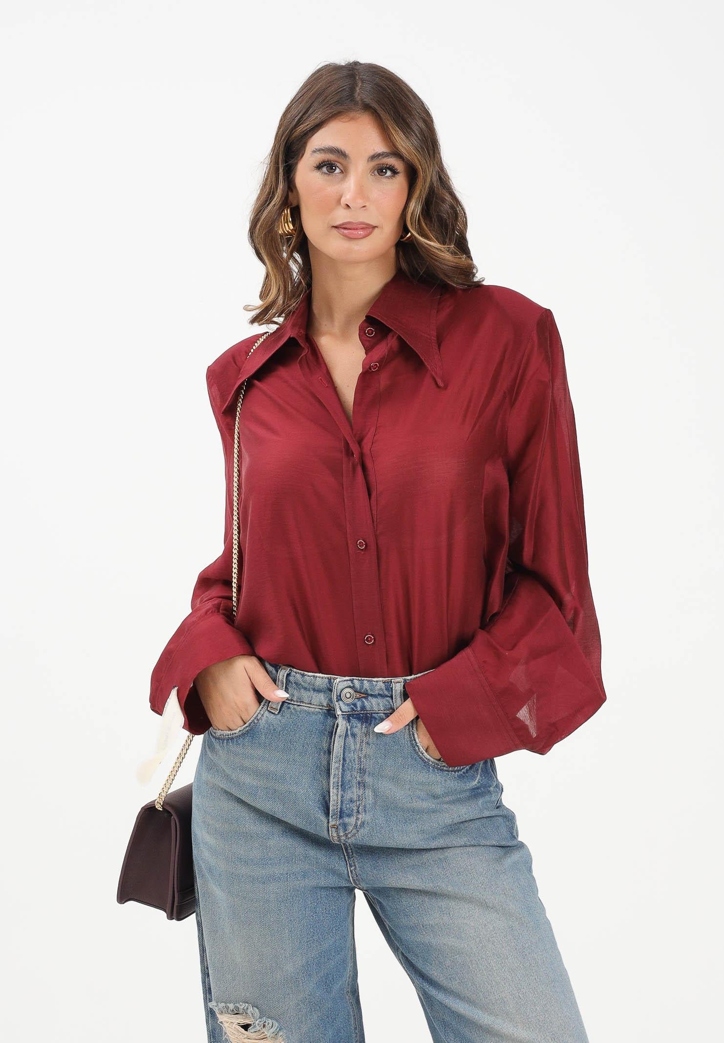 MAR DE MARGARITAS Camicia a manica lunga Ginny bordeaux da donna MMABW01458 RS02 Mar de margaritas 