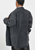 DIESEL Camicia a manica lunga in denim nero per donna, ragazzi e bambini con maxi logo Oval D J02307KXBPT K02 DIESEL 