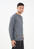 BLAUER Maglioncino girocollo grigio da uomo con patch logo 25WBLUM01283-007360 M96 BLAUER 