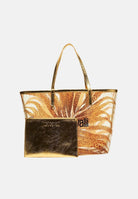 JUST CAVALLI Borsa mare oro da donna con stampa tropicale 80RA4BS2ZSE22 R79 JUST CAVALLI 