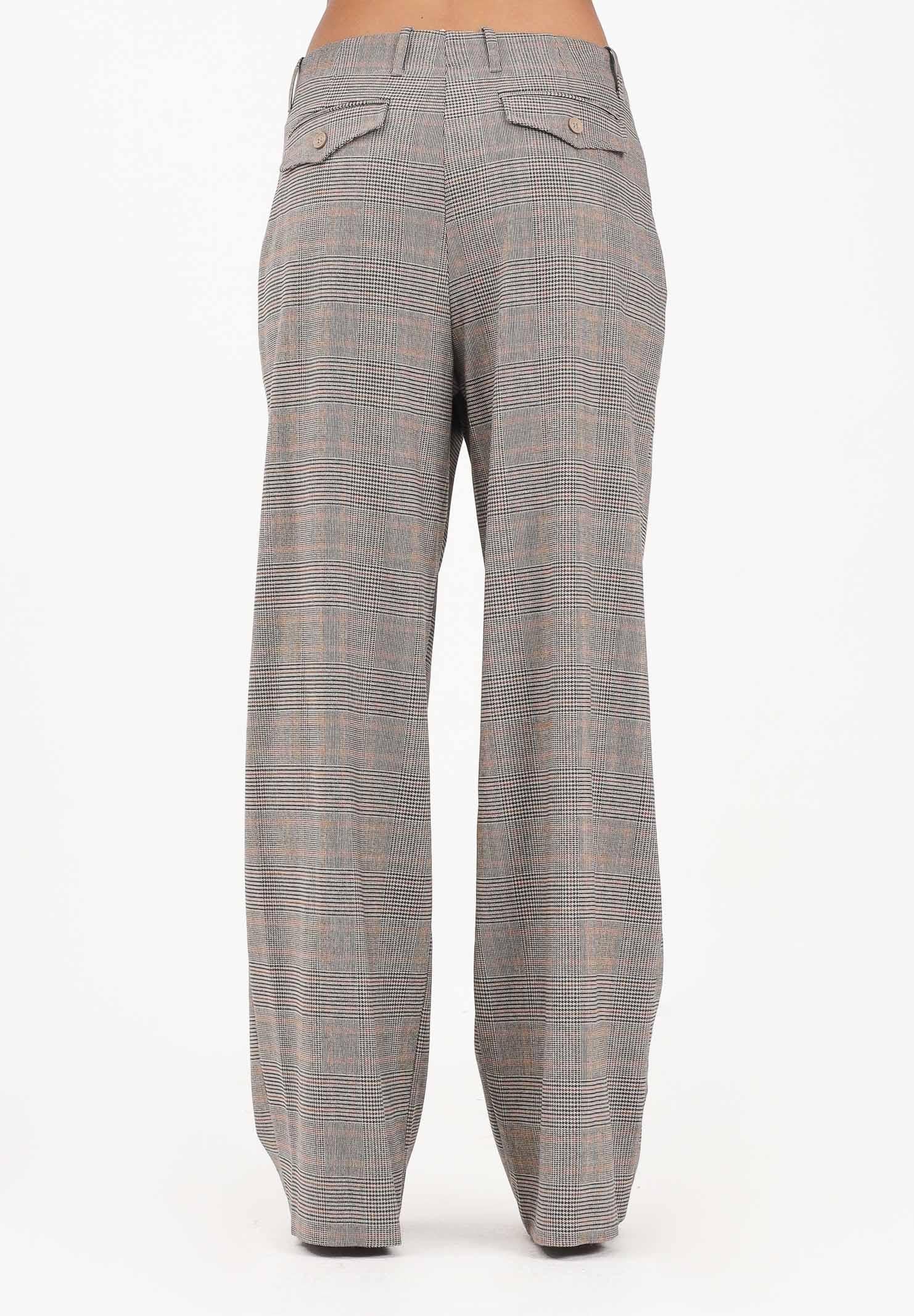 HINNOMINATE Pantalone elegante beige da donna con fantasia Principe Di Galles HMABW02263 BE11 HINNOMINATE 