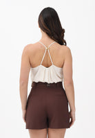 ELISABETTA FRANCHI Body burro da donna con spalline incrociate sul retro BO01461E2 193 ELISABETTA FRANCHI 