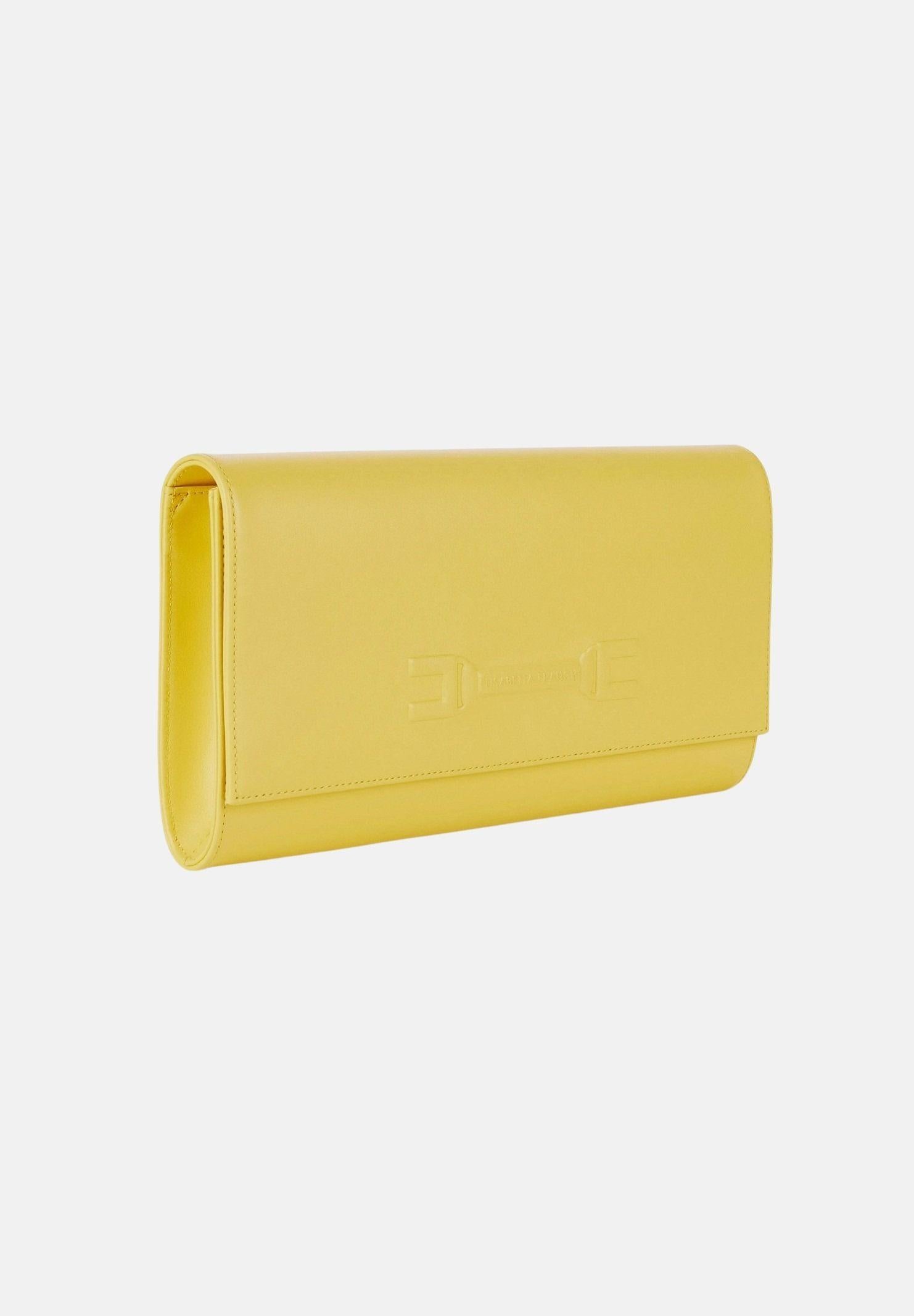 ELISABETTA FRANCHI Pochette gialla da donna realizzata in vera pelle BS99A61E2 EV4 ELISABETTA FRANCHI 