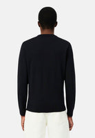 LACOSTE maglione girocollo in lana merino color Nero, nero, da uomo. AH1969 031 LACOSTE 