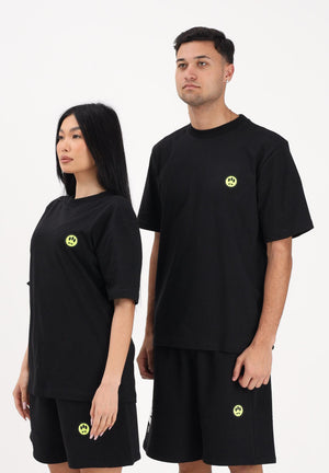 BARROW T-shirt a manica corta nera per uomo e donna con stampa sul retro S6BWUATH003 11006 BARROW 