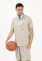 PUMA T-shirt a manica corta Graphic "Heritage Cat" beige da uomo 692031 61 PUMA 