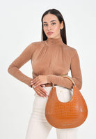 ELISABETTA FRANCHI Body manica lunga cammello da donna con nastri criss-cross<BR/> BO00856E2 EC1 ELISABETTA FRANCHI 