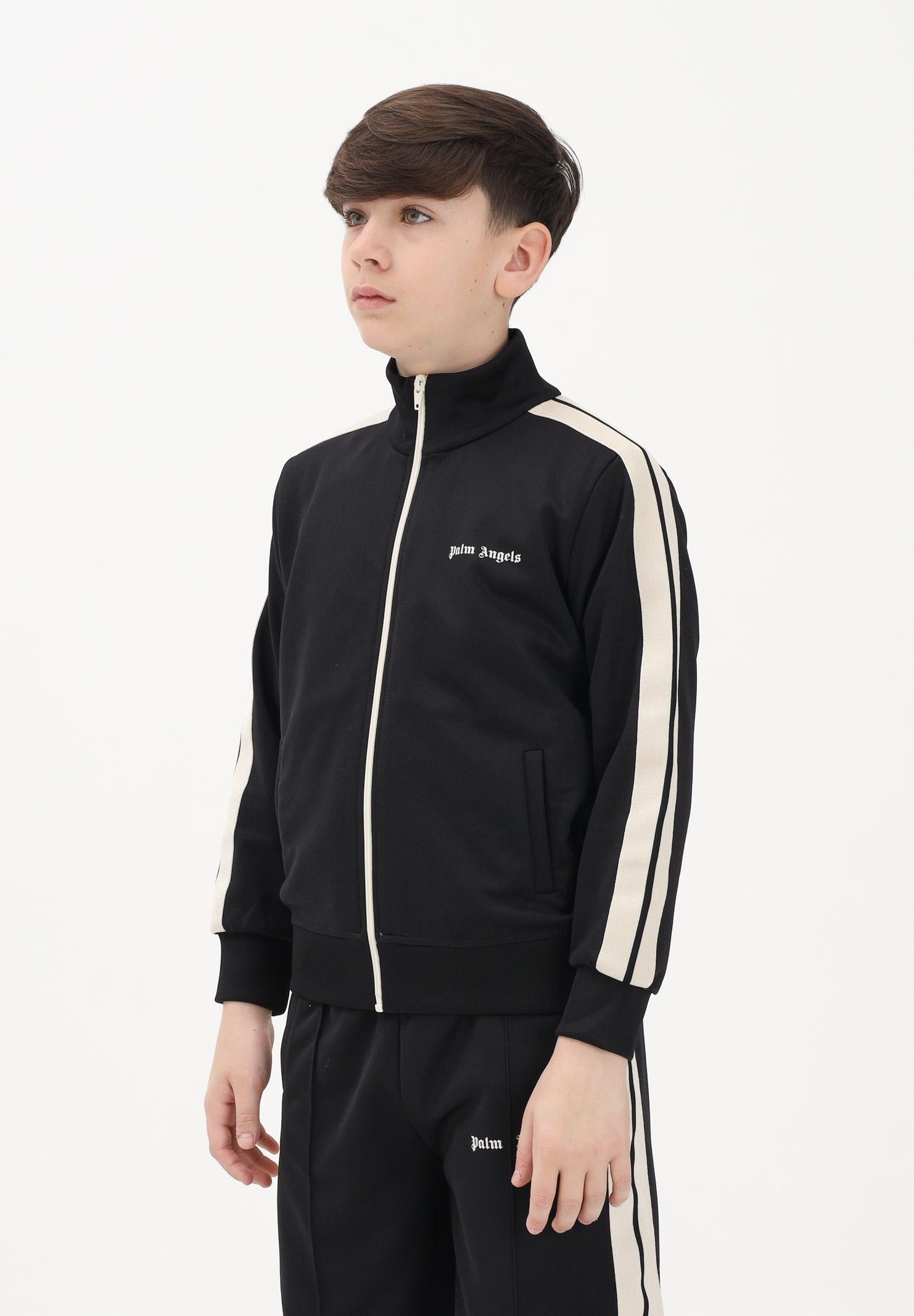 PALM ANGELS Felpa con zip nera per donna, ragazzi e bambini con logo PBBD002S26FAB001 110 PALM ANGELS 