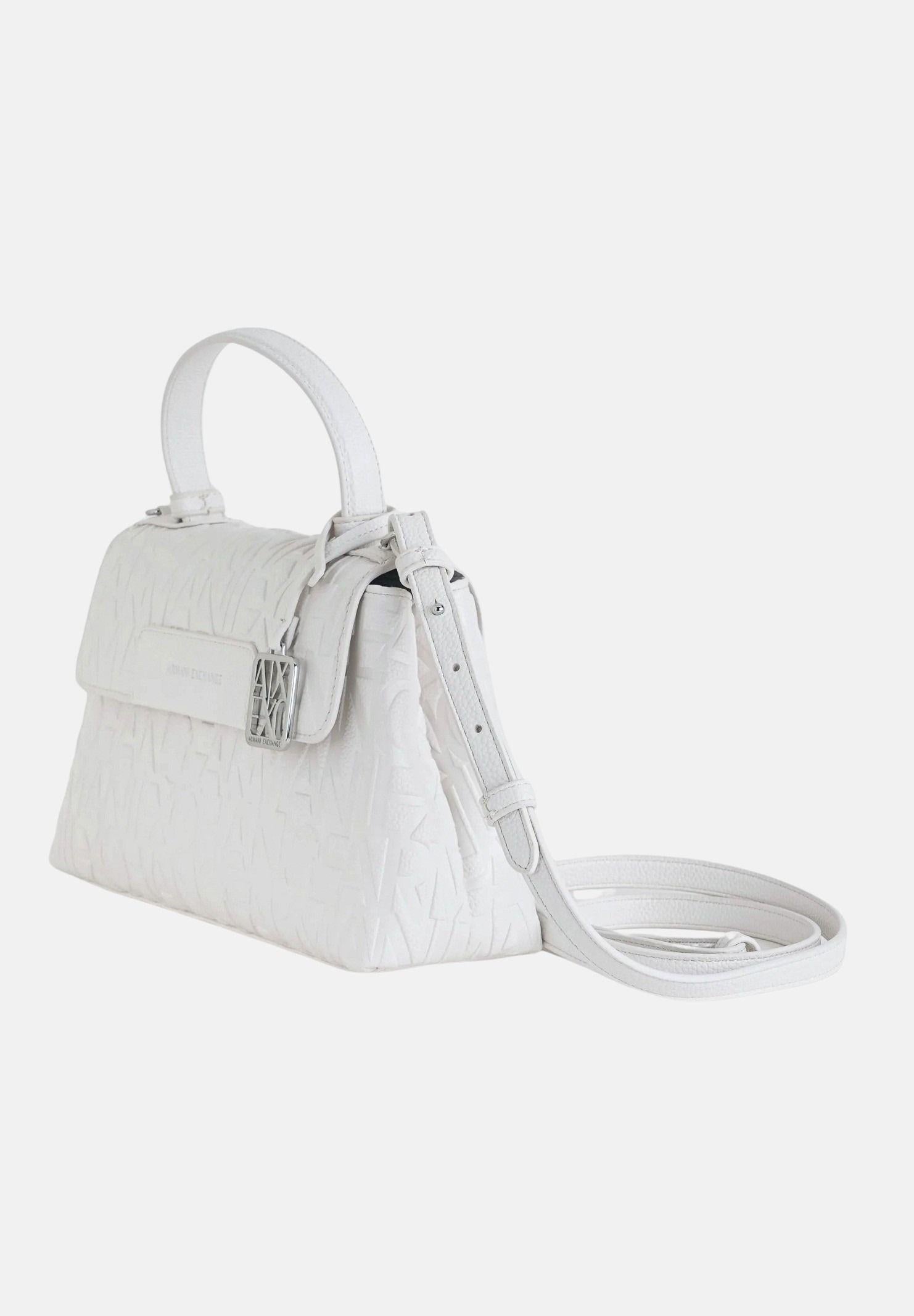 ARMANI EXCHANGE Borsa a mano bianca da donna con logo all-over XW001223AF15774 U0011 ARMANI EXCHANGE 