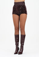 ELISABETTA FRANCHI Shorts bordeax da donna in paillettes SH01557E2 EA4 ELISABETTA FRANCHI 