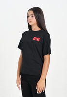 DSQUARED2 T-shirt a manica corta nera per donna, ragazzi e bambini con logo Beads DQ2996D00MM DQ900 DSQUARED2 