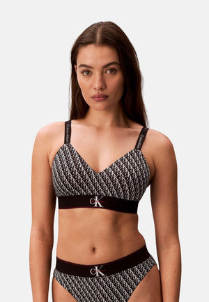 CALVIN KLEIN Bralette nera da donna con stampa logo LV00QF8877 2Y1 CALVIN KLEIN 