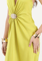 SIMONA CORSELLINI Abito lungo avocado da donna con bracciali P26CEAB11201 V0780 SIMONA CORSELLINI 