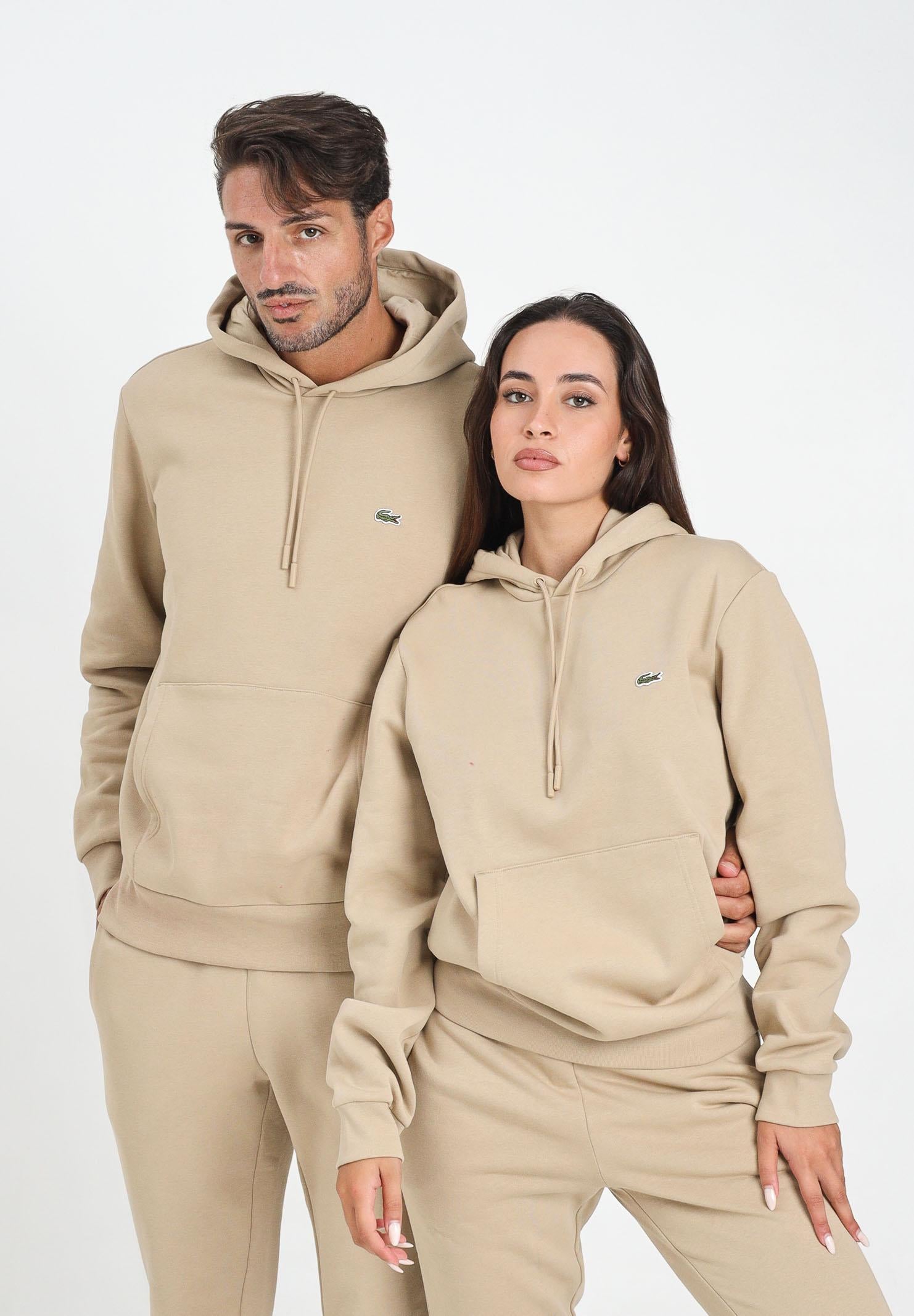 LACOSTE Felpa con cappuccio beige per uomo e donna SH9623 02S LACOSTE 