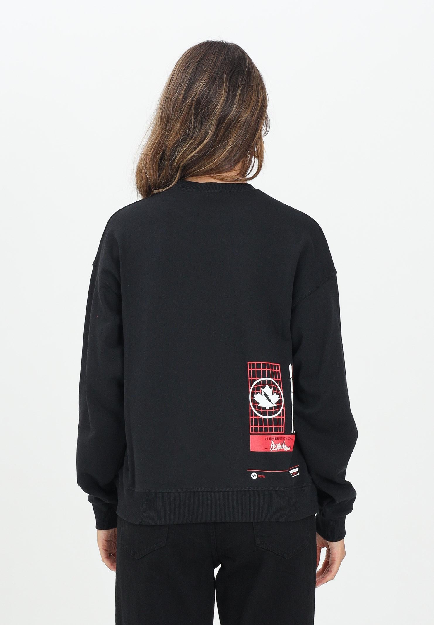 DSQUARED2 Felpa girocollo nera per donna, ragazzi e bambini con logo Laboratory DQ3006D0ACC DQ900 DSQUARED2 