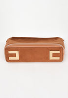 ELISABETTA FRANCHI Pochette cammello da donna realizzata in morbida pelle scamosciata BS60A57E2 EC1 ELISABETTA FRANCHI 