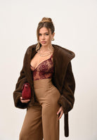 SANTAS Body RADIANCE bordeaux da donna con ricamo in pizzo floreale PV2615 BO SANTAS 