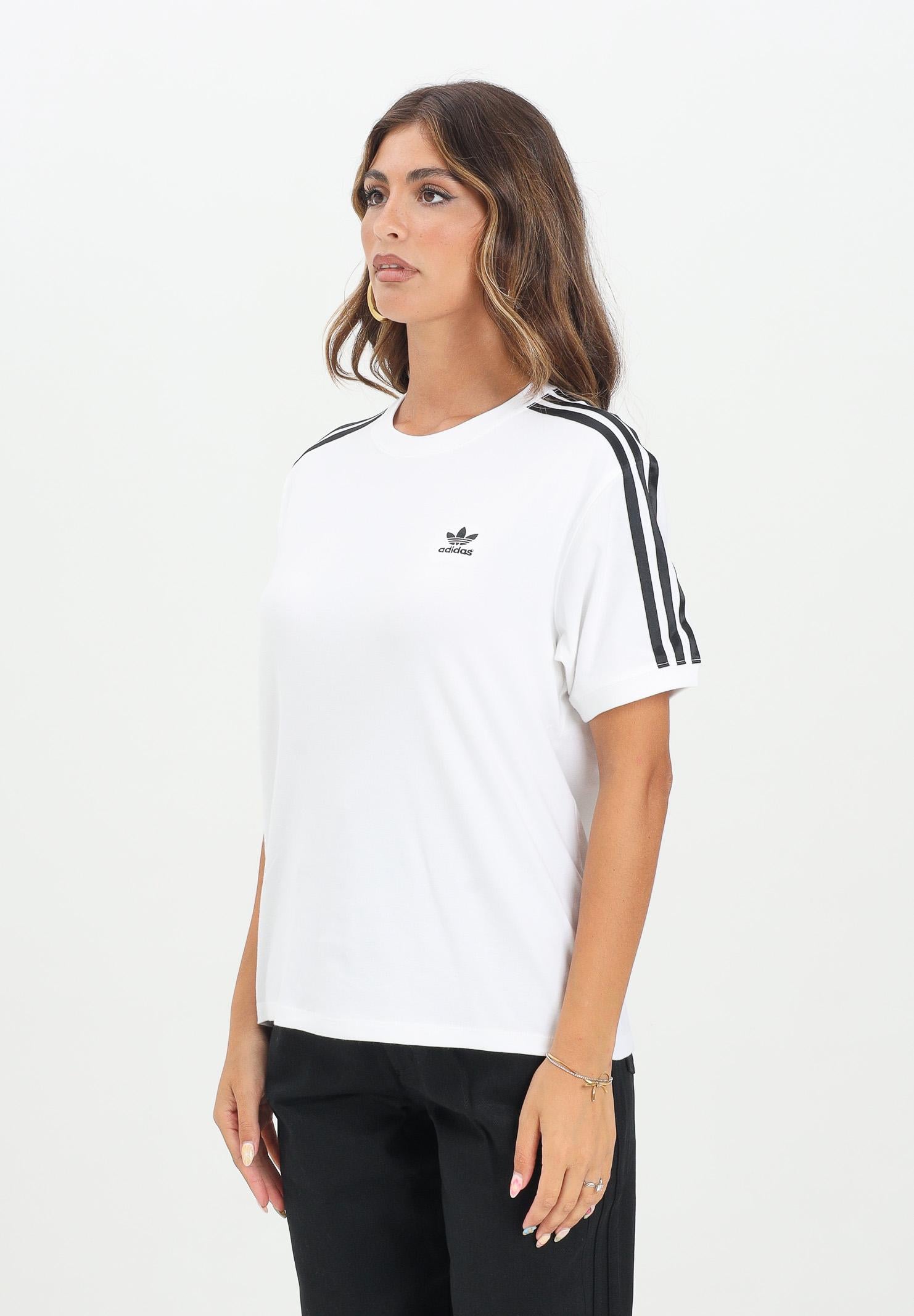 ADIDAS ORIGINALS T-shirt a manica corta 3-Stripes bianca da donna IR8051 . ADIDAS ORIGINALS 