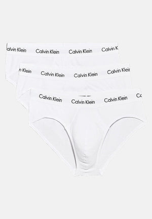 CALVIN KLEIN Set composto da tre slip bianchi da uomo con vita elastica logata 000NB3962A 100 CALVIN KLEIN 