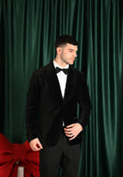 SELECTED HOMME Giacca monopetto in velluto nero da uomo 16099488 Black SELECTED HOMME 