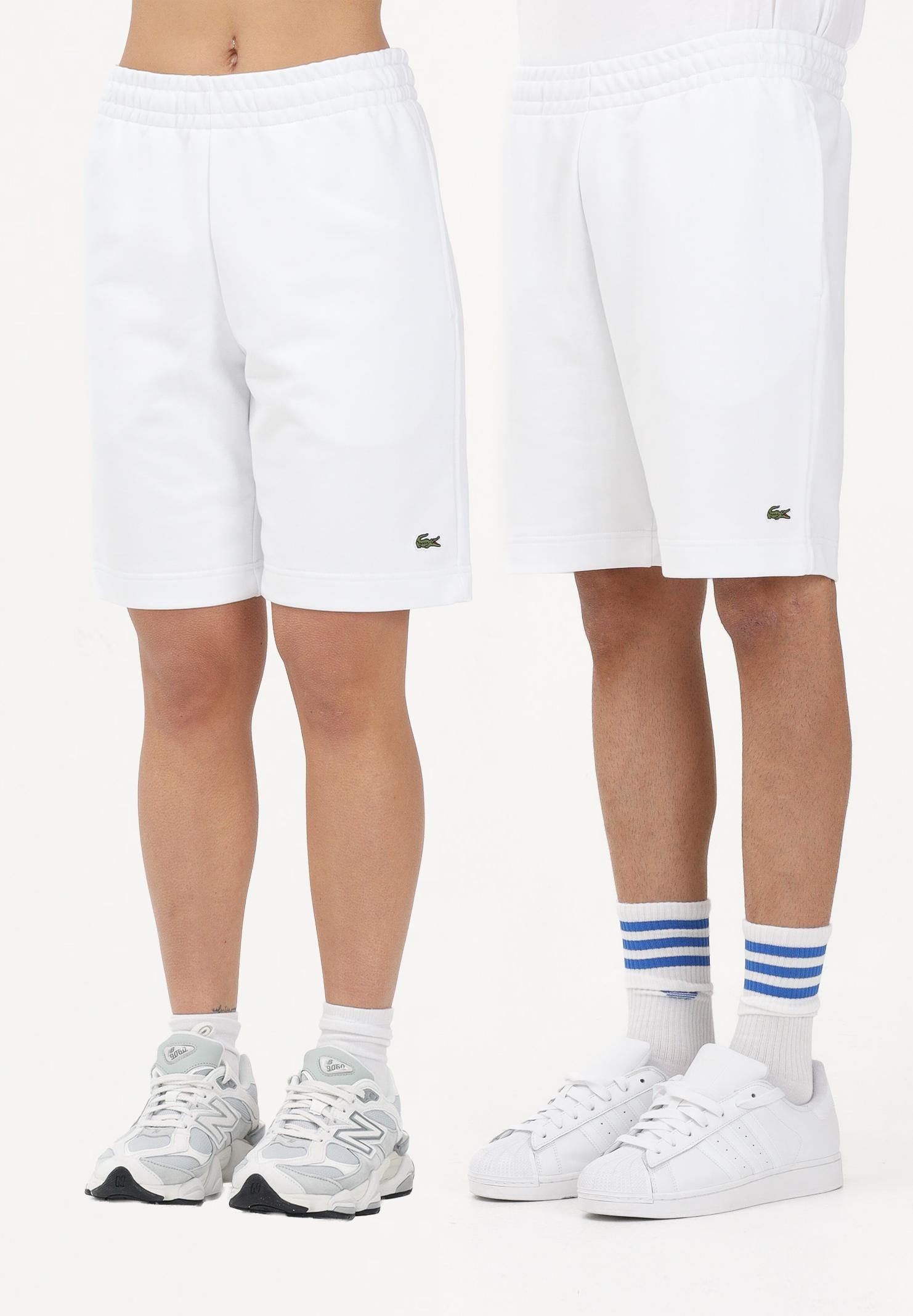 LACOSTE Shorts sportivo bianco per uomo e donna con logo GH9860 001 LACOSTE 