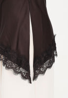 VICOLO Sottogiacca marrone da donna con pizzo e spacco TAB1703 MO VICOLO 