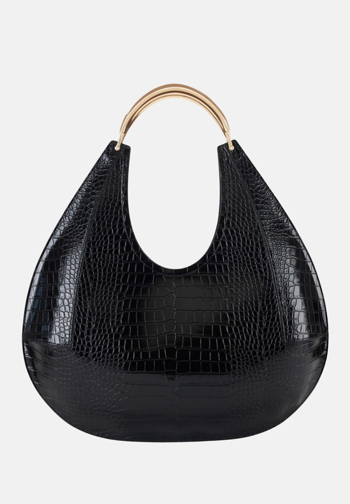 ELISABETTA FRANCHI Shopper nera da donna con stampa cocco BS27A56E2 110 ELISABETTA FRANCHI 