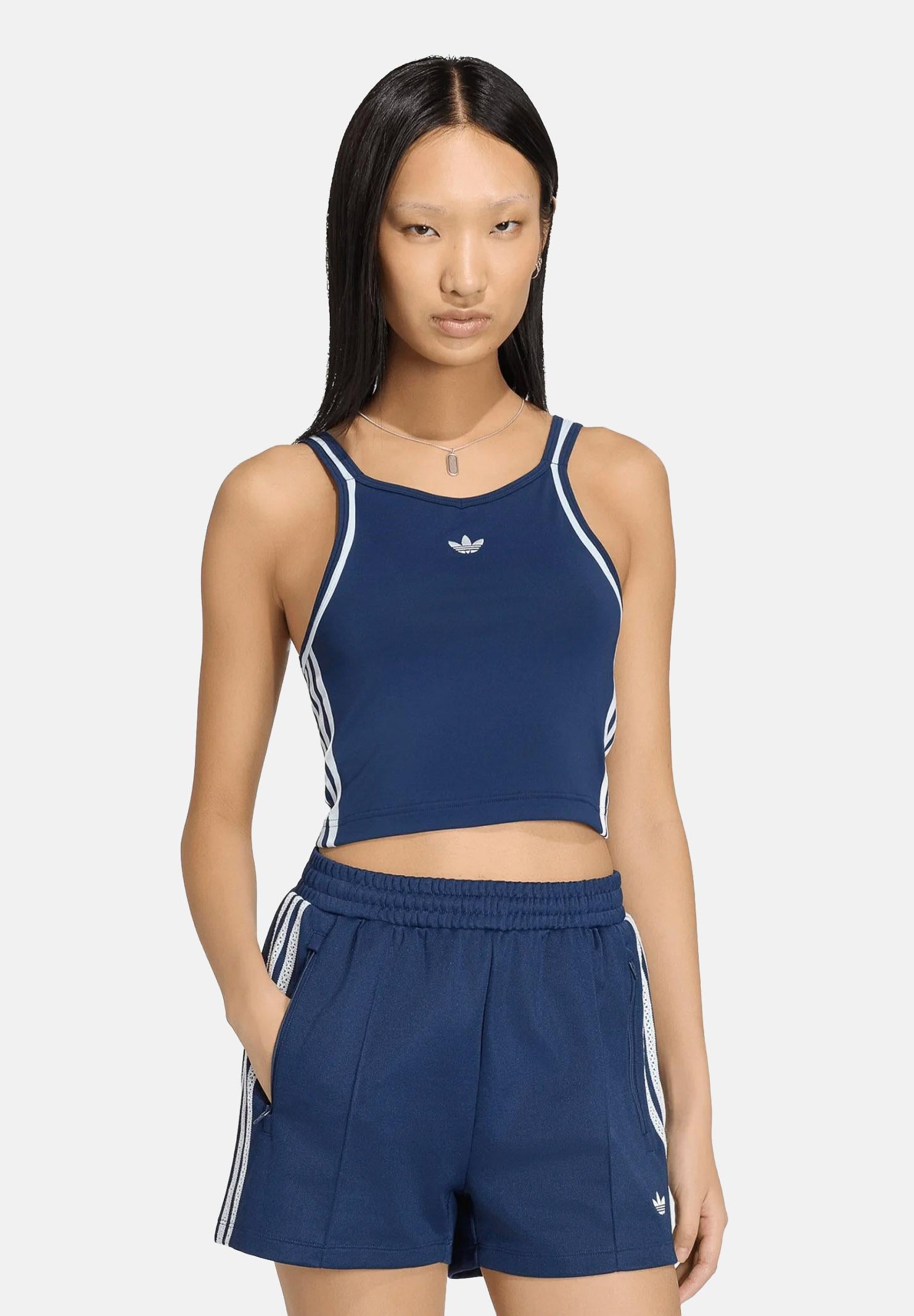 ADIDAS ORIGINALS Canotta SUMMER GLOW VINTAGE INSPIRED blu da donna KY8135 . ADIDAS ORIGINALS 