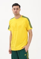 ADIDAS ORIGINALS T-shirt a manica corta Monogram Infill 3S gialla e verde da uomo KD0404 . ADIDAS ORIGINALS 