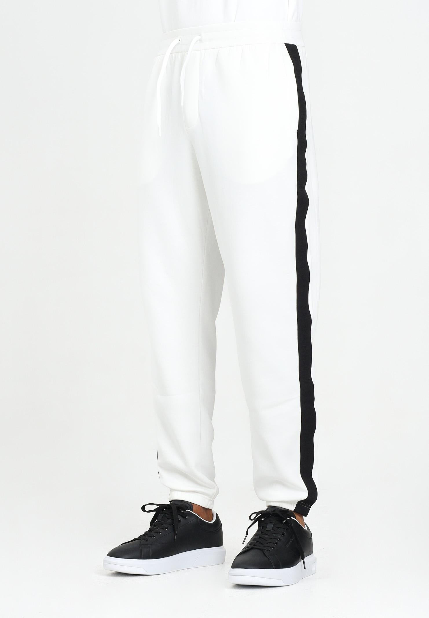 ARMANI EXCHANGE Pantalone sportivo bianco da uomo con bande laterali logate XM001301AF10818 U0009 ARMANI EXCHANGE 