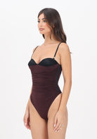 ELISABETTA FRANCHI Body bordeaux da donna con drappeggi<BR/> BO00456E2 EA4 ELISABETTA FRANCHI 