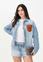 DSQUARED2 Giubbotto di jeans in denim chiaro per donna, ragazzi e bambini con logo DQ3240D0AF3 DQ01 DSQUARED2 