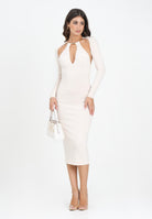 ELISABETTA FRANCHI Abito midi latte da donna con snake gioiello<BR/> AM11S56E2 DZ9 ELISABETTA FRANCHI 
