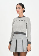 MARNI Maglioncino girocollo grigio per donna e bambina con logo M00993M00ML 0M923 MARNI 