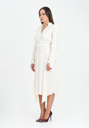 ELISABETTA FRANCHI Abito midi bianco latte da donna ABT0356E2 DZ9 ELISABETTA FRANCHI 