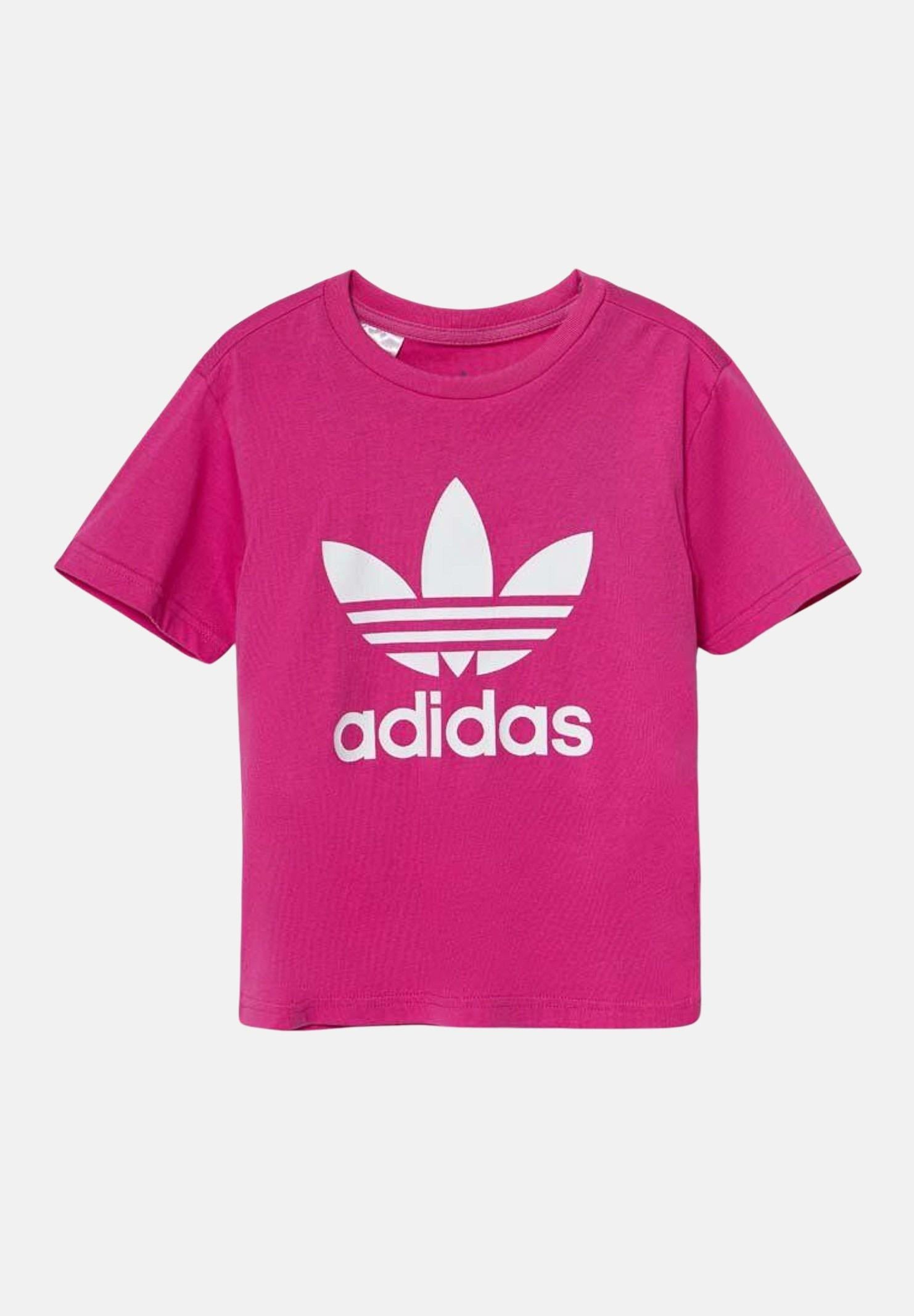 T-shirt a manica corta Adicolor Trefoil Tee fucsia da bambina IY2384  ADIDAS ORIGINALS 