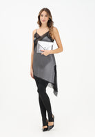 VICOLO Abito corto grigio da donna con inserti in pizzo nero TF0255 GR VICOLO 