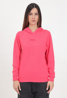 Felpa con cappuccio rosa per donna e bambina con logo Oval D ricamato J02014KYAX3 K384 DIESEL 