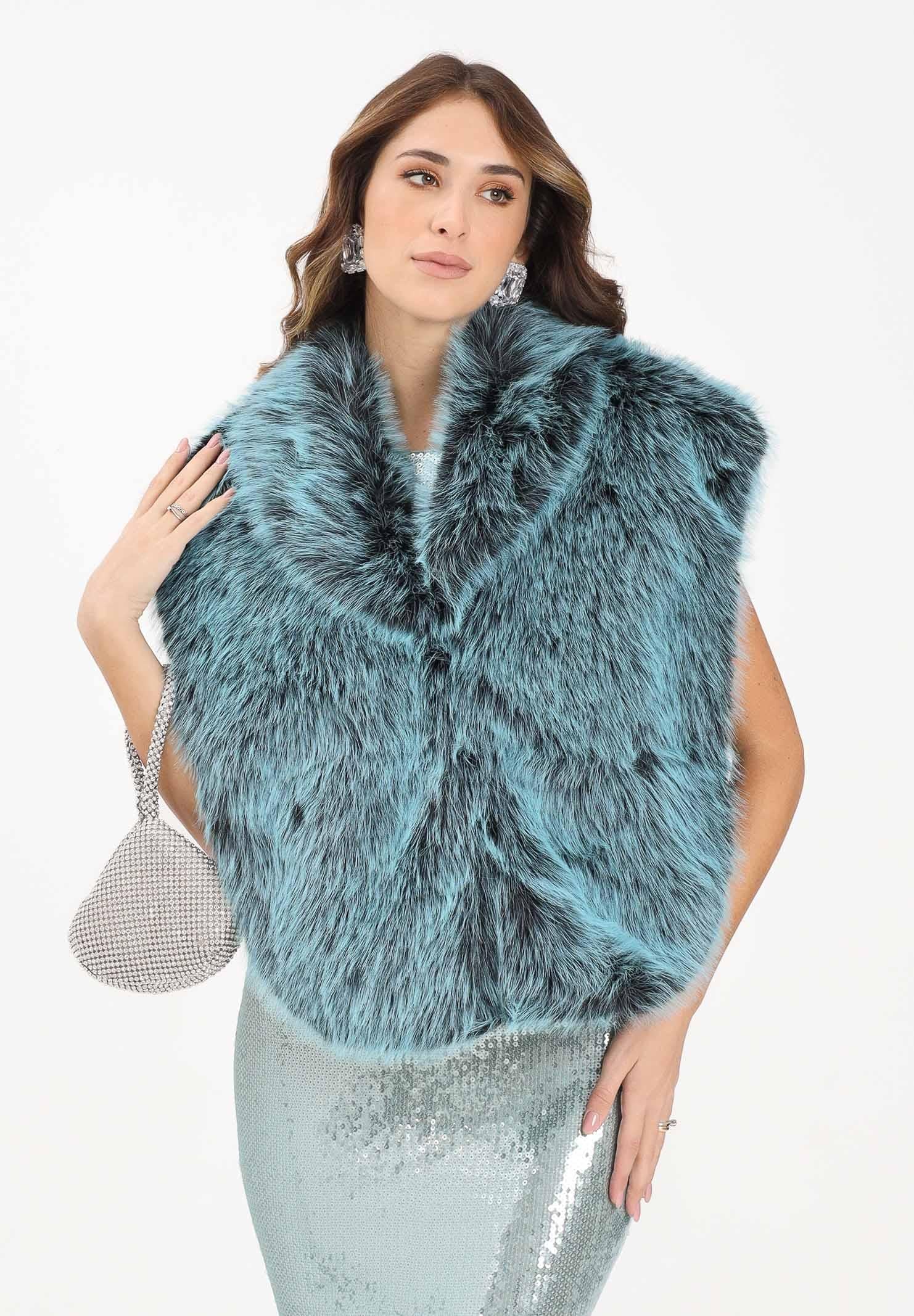 PATRIZIA PEPE Pellicciotto verde acqua da donna 8F0063E072 G616 PATRIZIA PEPE 