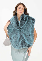 PATRIZIA PEPE Pellicciotto verde acqua da donna 8F0063E072 G616 PATRIZIA PEPE 