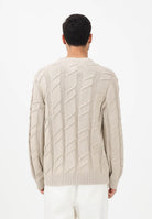 TOMMY JEANS Maglioncino girocollo beige da uomo con lavorazione intrecciata DM0DM22355 ABY TOMMY JEANS 
