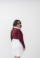 ELISABETTA FRANCHI Abito corto da donna composto da camicia bianca e maglia bordeaux AM09T56E2 CM4 ELISABETTA FRANCHI 