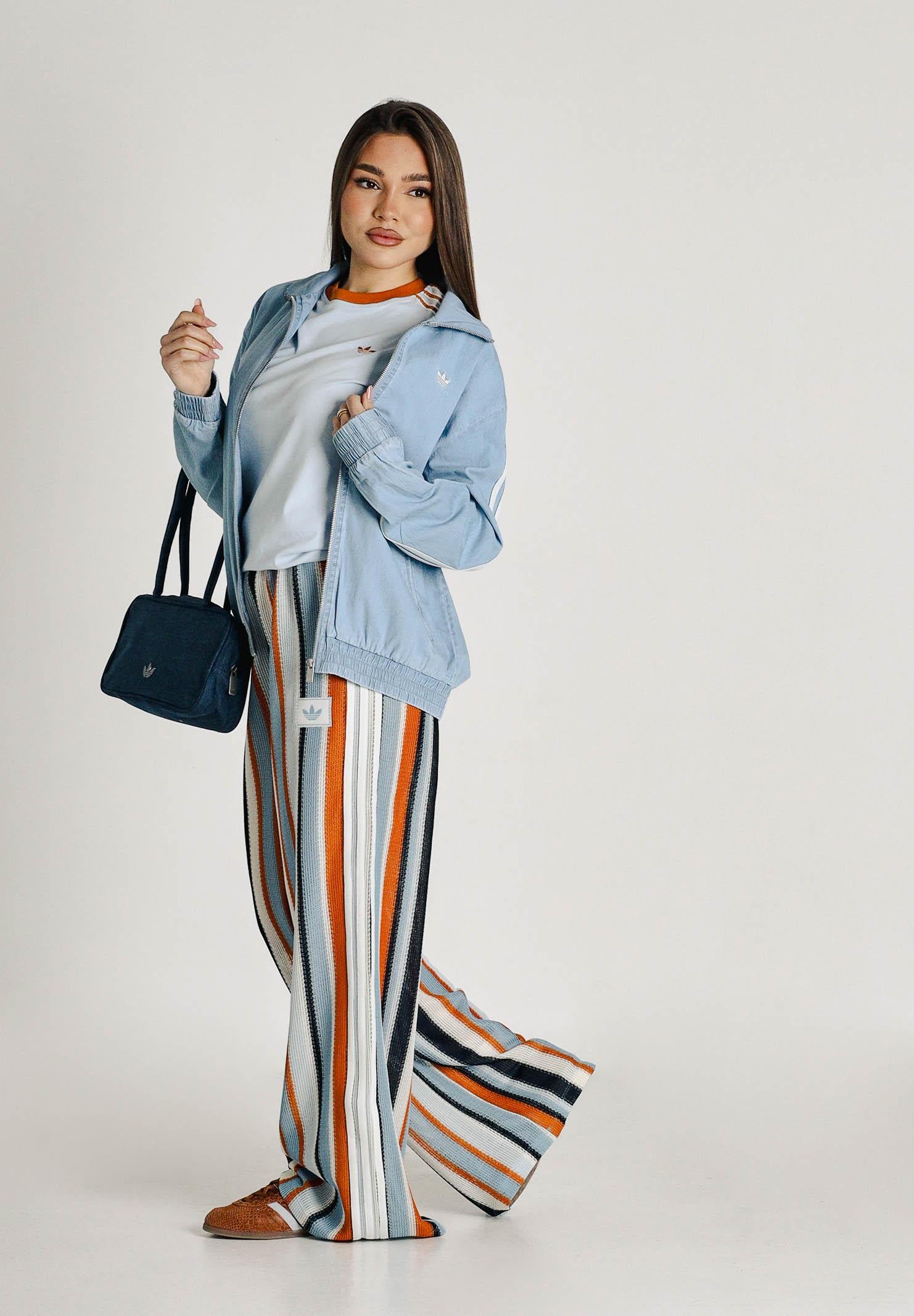 ADIDAS ORIGINALS Giacca SUMMER GLOW LIGHT DENIM FIREBIRD in denim chiaro da donna KW8757 . ADIDAS ORIGINALS 