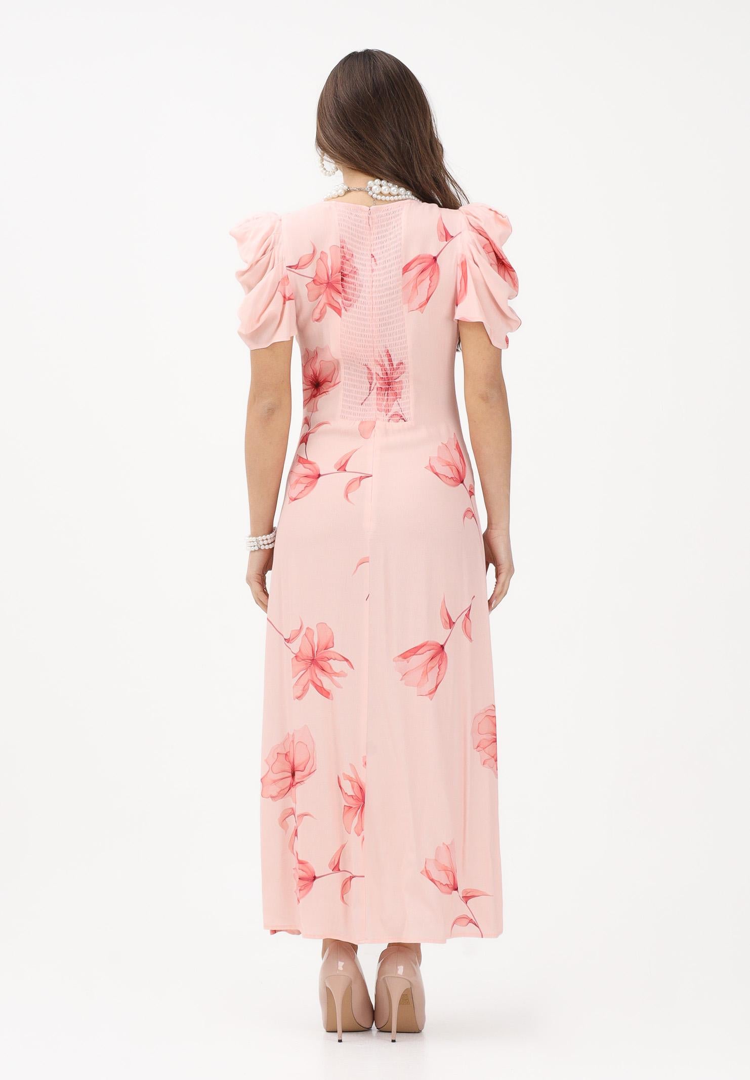 MAR DE MARGARITAS Abito midi Kristel nude da donna con stampa floreale MMABW01537 AR14 Mar de margaritas 