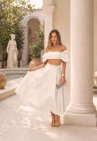 ELISABETTA FRANCHI Gonna midi avorio da donna GO15661E2 360 ELISABETTA FRANCHI 
