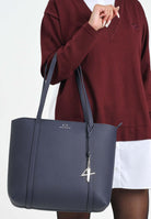 ARMANI EXCHANGE Shopper blu da donna con logo e ciondolo rimovibile AX 942930CC726 MB004 ARMANI EXCHANGE 