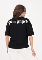 PALM ANGELS T-shirt a manica corta nera per donna, ragazzi e bambini con stampa logo PBAA002S26JER001 110 PALM ANGELS 